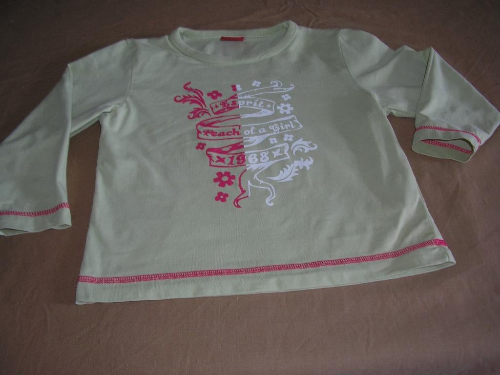 2 longsleeves van Esprit en Ministars maat 92-98, Ophalen of Verzenden, Zo goed als nieuw, Meisje, Shirt of Longsleeve