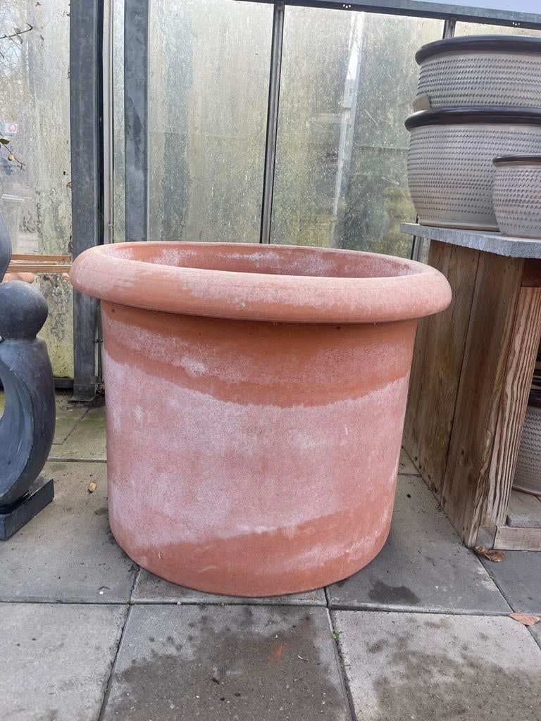 Italiaans terracotta cilinder vormig 70x70cm €664,95, Tuin en Terras, Bloempotten, 40 cm of meer, Rond, Nieuw, Ophalen of Verzenden