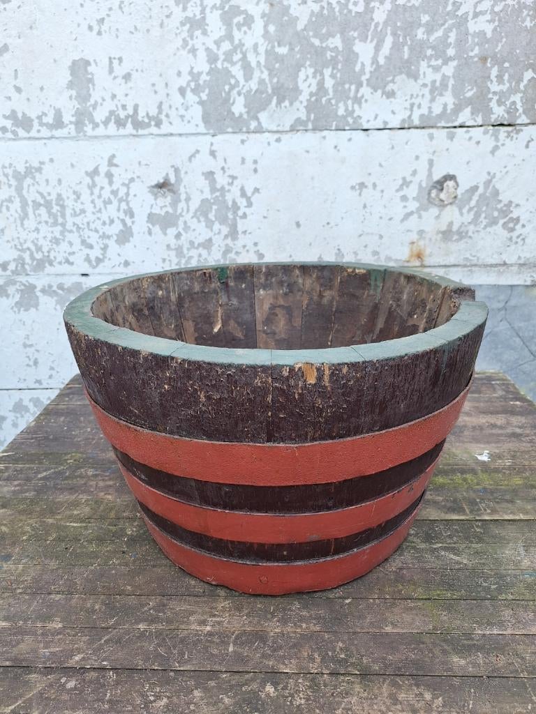 Mooie Oude Houten Bierfust Bloembak, Ophalen