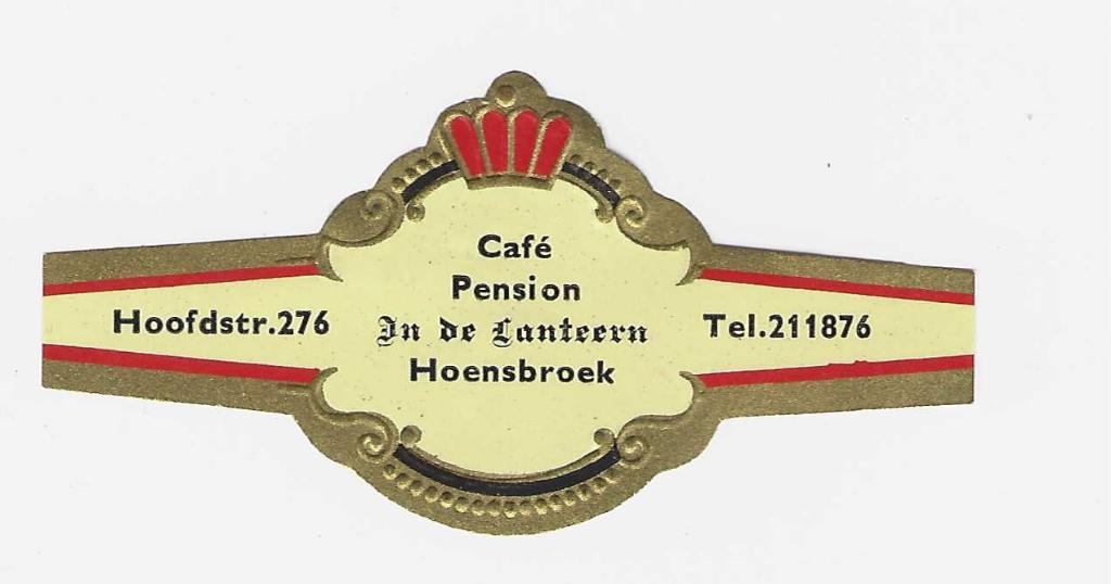 abonnee 1 -700-  cafe pension  in de lantaarn  hoensbroek, Ophalen of Verzenden, Sigarenbandjes