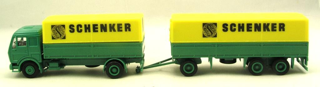 Herpa MB Schenker huif aanhanger  1/87, Ophalen of Verzenden, Nieuw, Bus of Vrachtwagen, Herpa