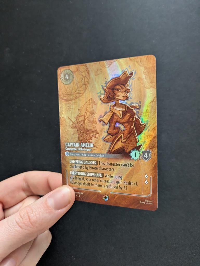 Lorcana - captain amelia enchanted - set 6, Ophalen of Verzenden, Zo goed als nieuw, Meerdere kaarten, Foil