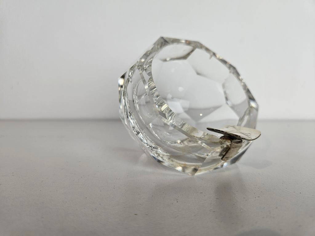 Glazen asbak met zilveren details, Ophalen of Verzenden