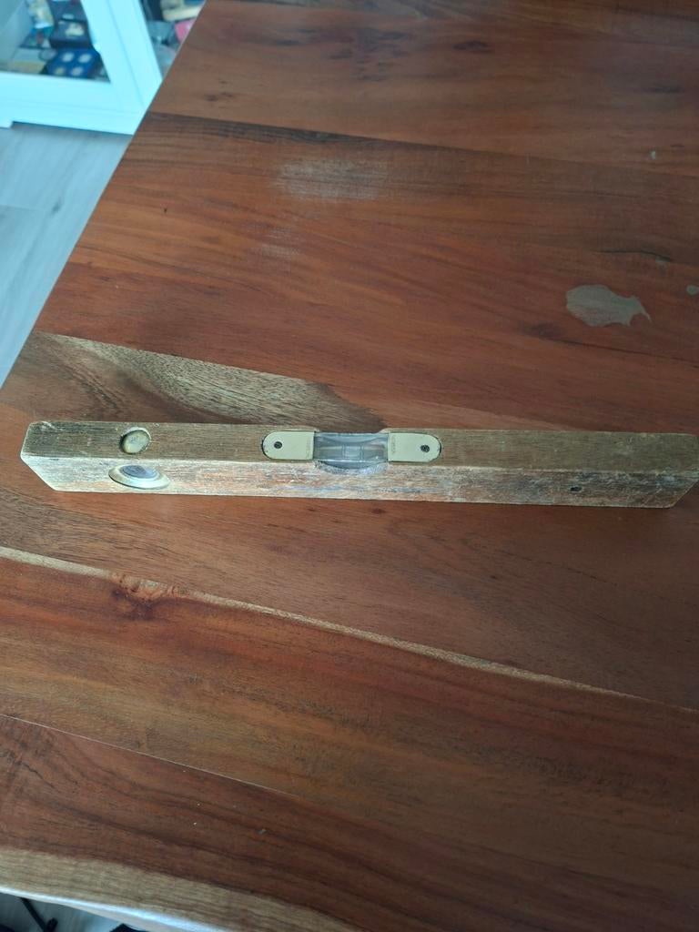Vintage houten waterpas - antiek gereedschap, Antiek en Kunst, Ophalen of Verzenden