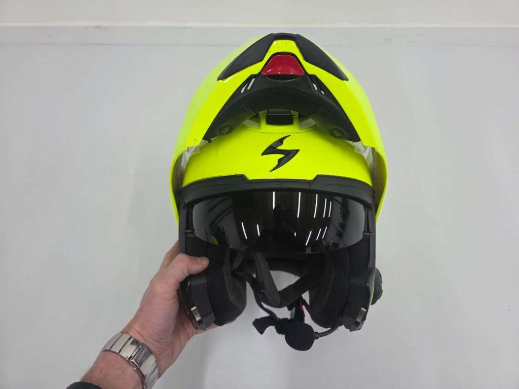 Scorpion fluo systeemhelm – maat M (58 cm) – SENA, bluetooth, M, Systeemhelm, Dames, Niet ingevuld