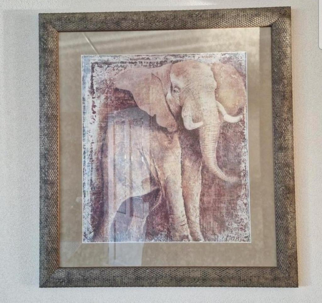 Prachtige lijst met olifanten schilderij, Ophalen