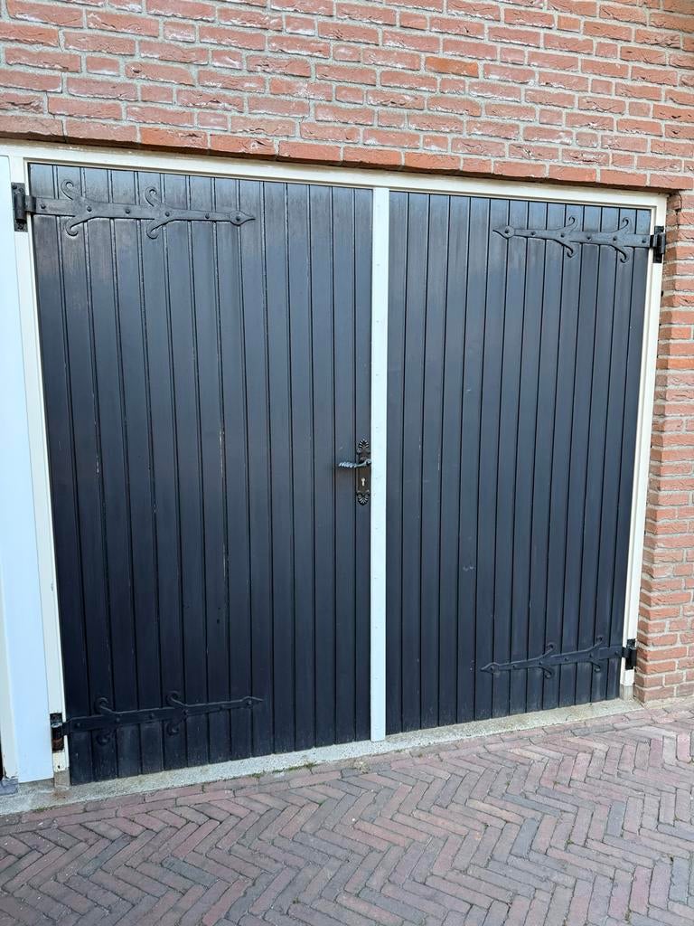 Dubbele garage deur en 4 buitendeuren, Doe-het-zelf en Verbouw, Deuren en Horren, Ophalen, Gebruikt, 80 tot 100 cm, Buitendeur