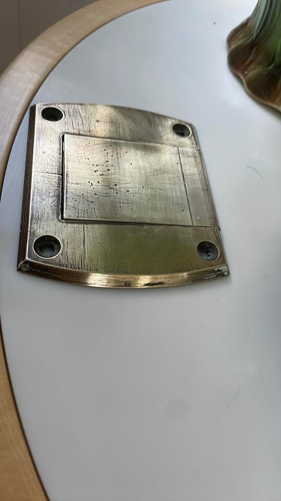 Antieke Koperen Slotplaat - 14x11cm, Antiek en Kunst, Ophalen of Verzenden