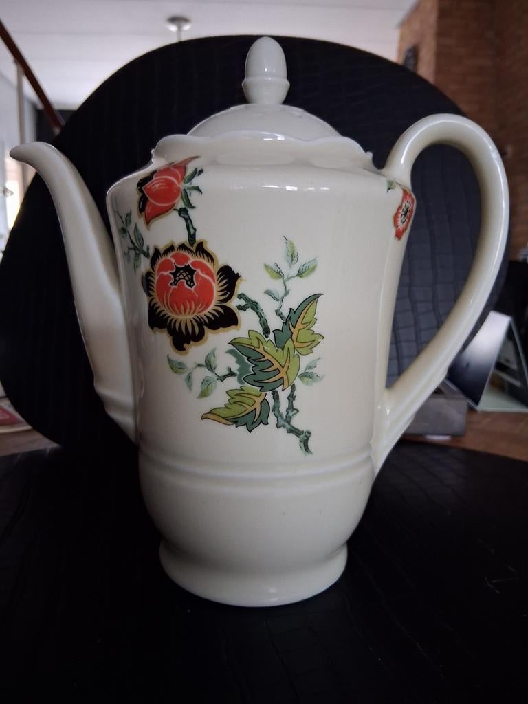 Mosa Maastricht theepot met bloemmotief, Ophalen of Verzenden