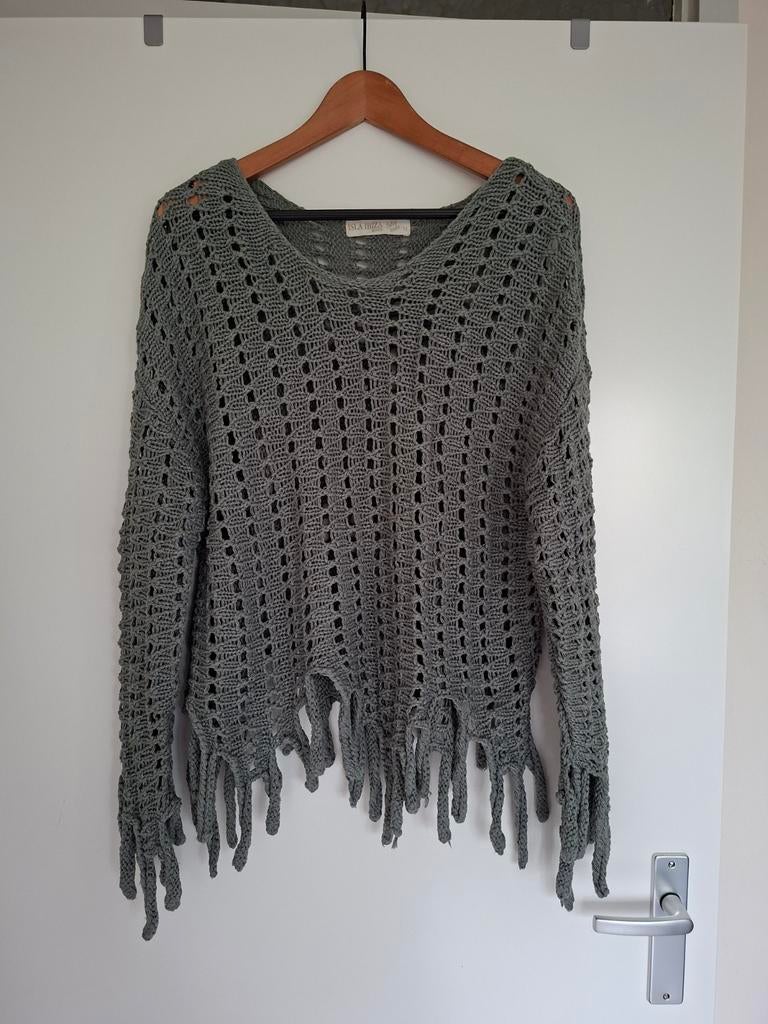Isla Ibiza Trui Maat M - Opengewerkt met franjes, Kleding | Dames, Truien en Vesten, Maat 38/40 (M), Ophalen of Verzenden, Zo goed als nieuw