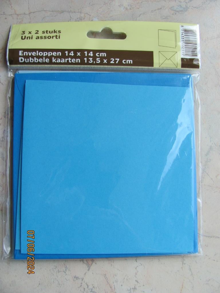 NIEUW gekleurde dubbele KAARTEN set vierkant ENVELOP papier, Ophalen of Verzenden, Nieuw