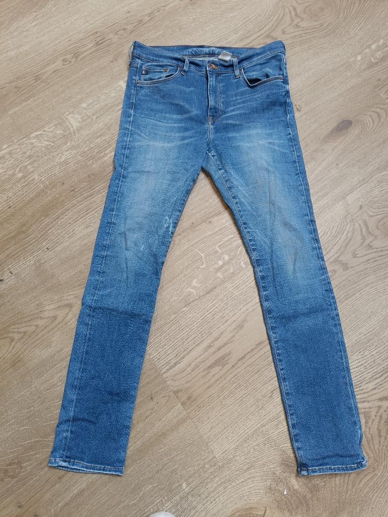 donker blauwe spijkerbroek, Ophalen, Blauw, &DENIM, Zo goed als nieuw