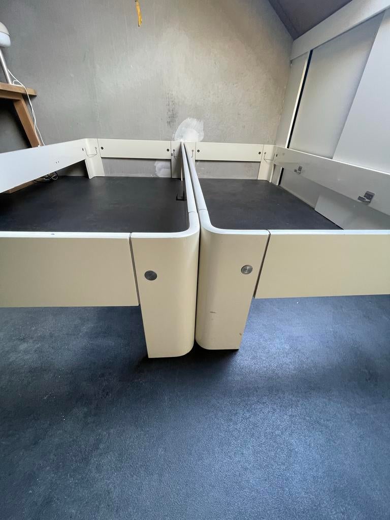 2x Auping Auronde bed 90/200/34 - 180/200/34 wit - bedombouw, Ophalen, Gebruikt, Wit, Tweepersoons