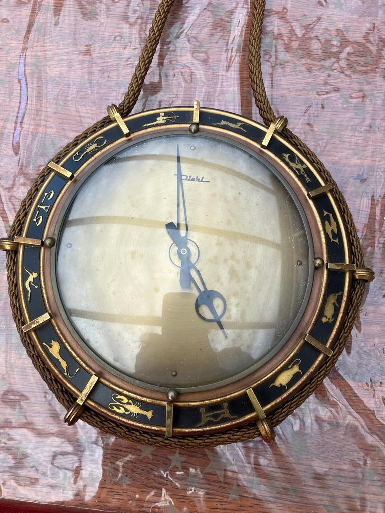 Diehl Wandklok met Sterrenbeelden - Werkend en Goede Staat, Antiek en Kunst, Ophalen