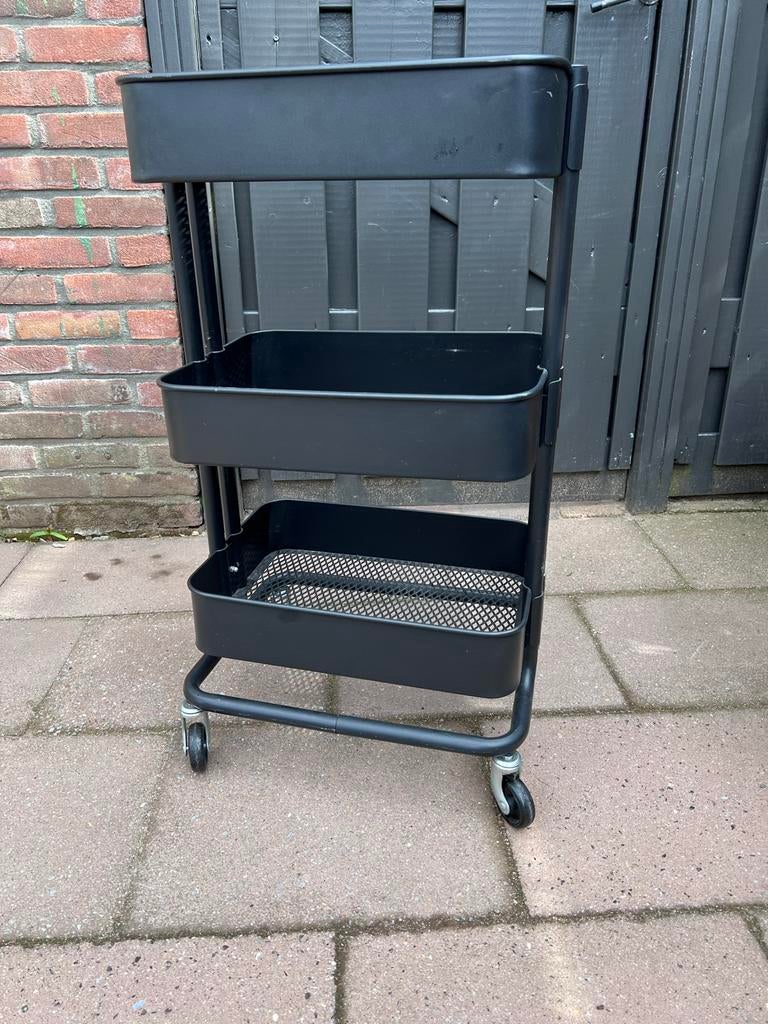 Ikea RÅSKOG roltafel / trolley zwart, Ophalen, Gebruikt