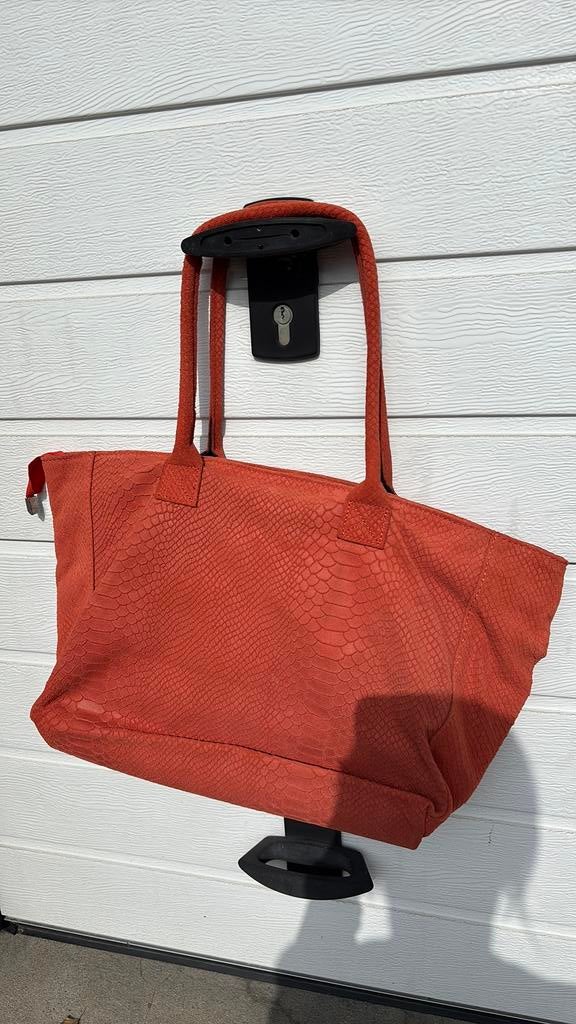 Borse in pella  tas oranje suède, Ophalen of Verzenden, Zo goed als nieuw, Oranje