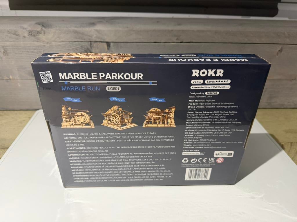 Robotime 3D puzzel Rokr knikkerbaan 25,5 x 23,5 x 18,5 cm, 1:50 tot 1:144, Ophalen of Verzenden, Zo goed als nieuw, Nvt