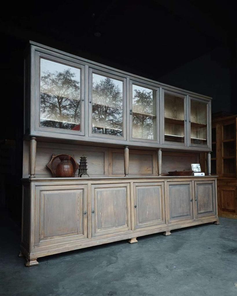 Prachtige antieke buffetkast | Oud grenen 354cm breed #2431, Ophalen of Verzenden