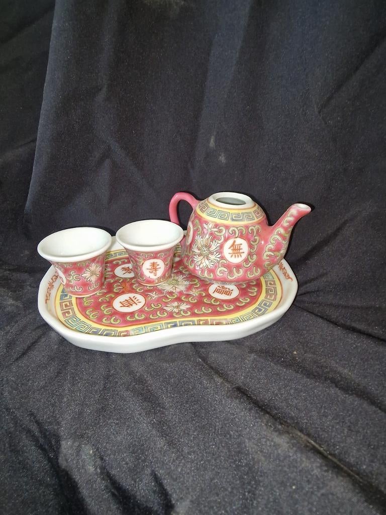 Miniatuur Chinees theeservies met dienblad, Ophalen of Verzenden