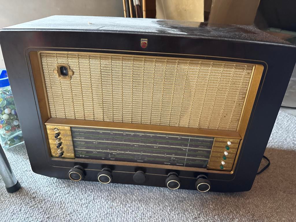 Vintage Philips buizenradio - Klassieke wereldontvanger, Audio, Tv en Foto, Radio's, Ophalen, Gebruikt, Wereldontvanger