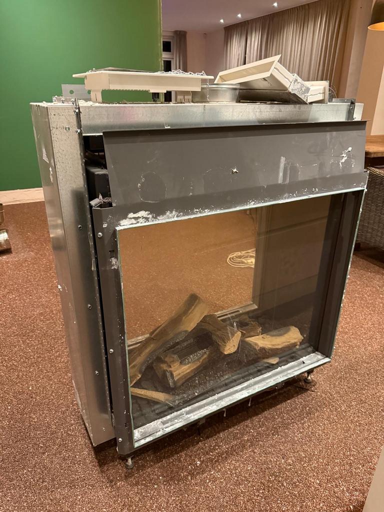 Dru doorkijkhaard 12 kW, Ophalen, Gebruikt, Inbouwhaard, Gashaard