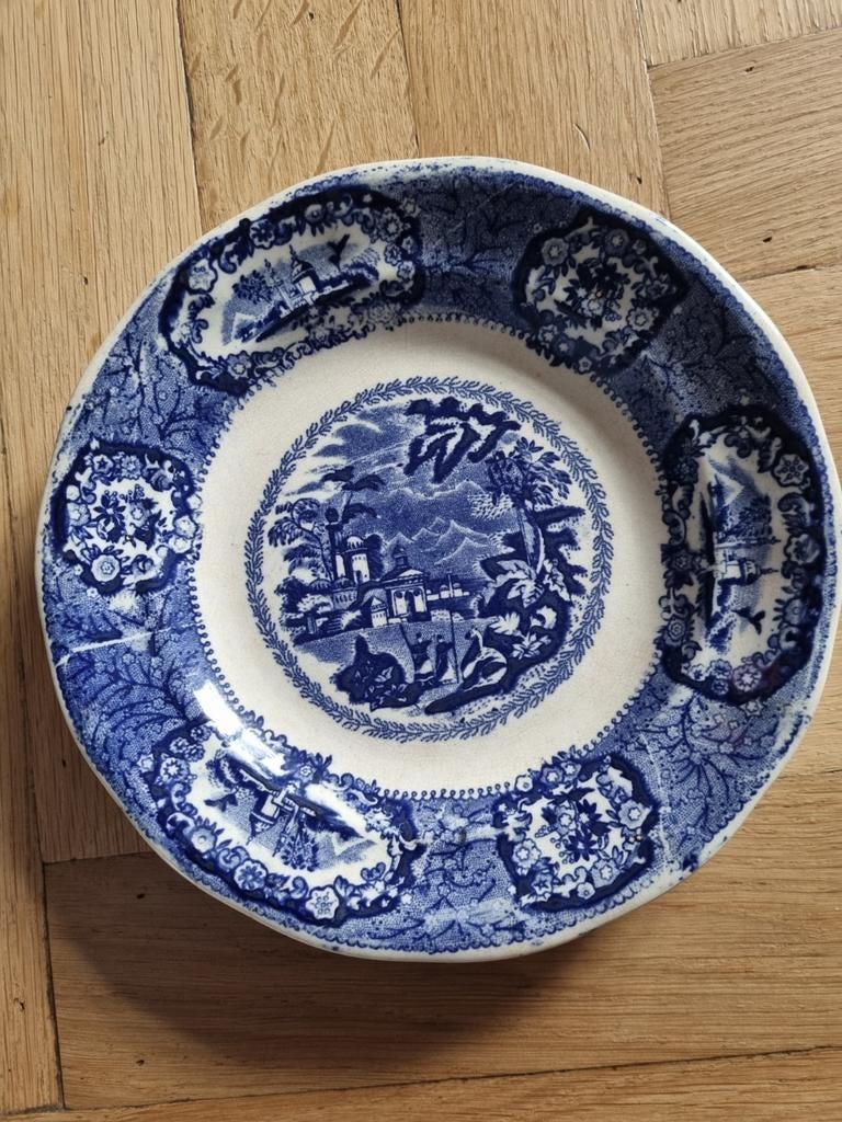 Heel oud Delfts blauw bord 23cm oriëntal, Ophalen of Verzenden