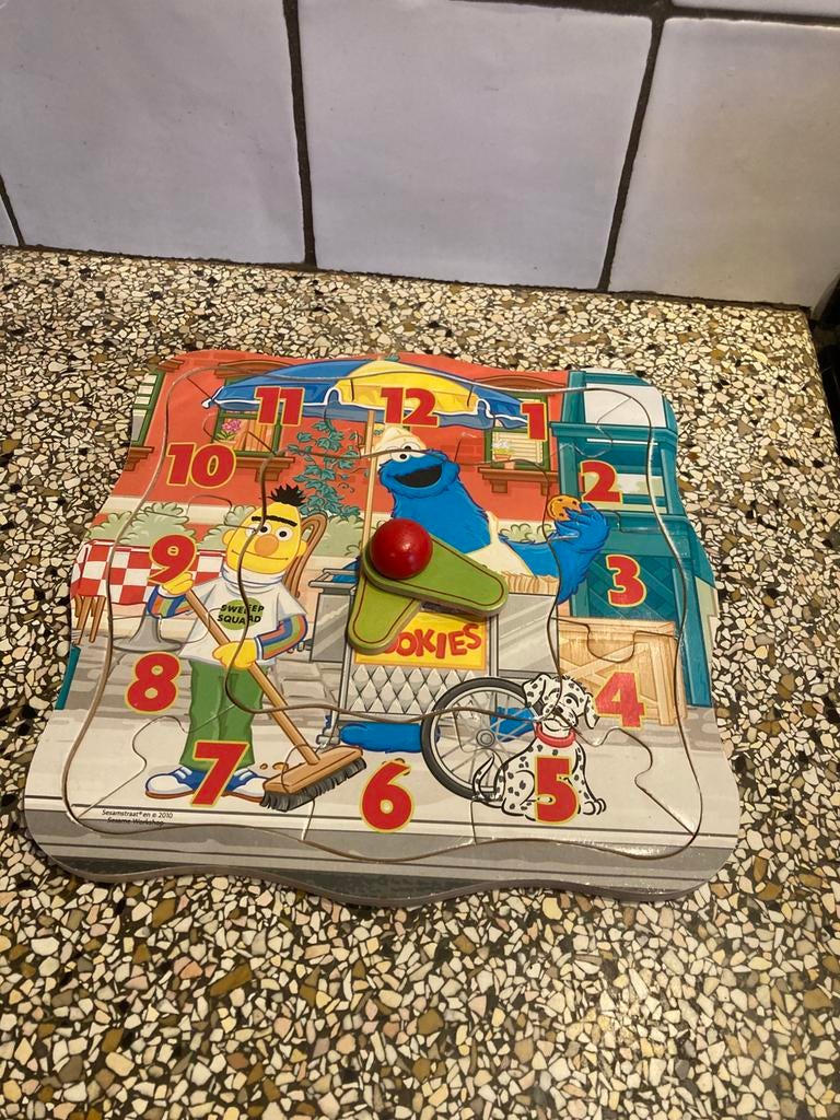 Leuke speelklok bert en Ernie, Ophalen of Verzenden, Meer dan 50 stukjes, Zo goed als nieuw