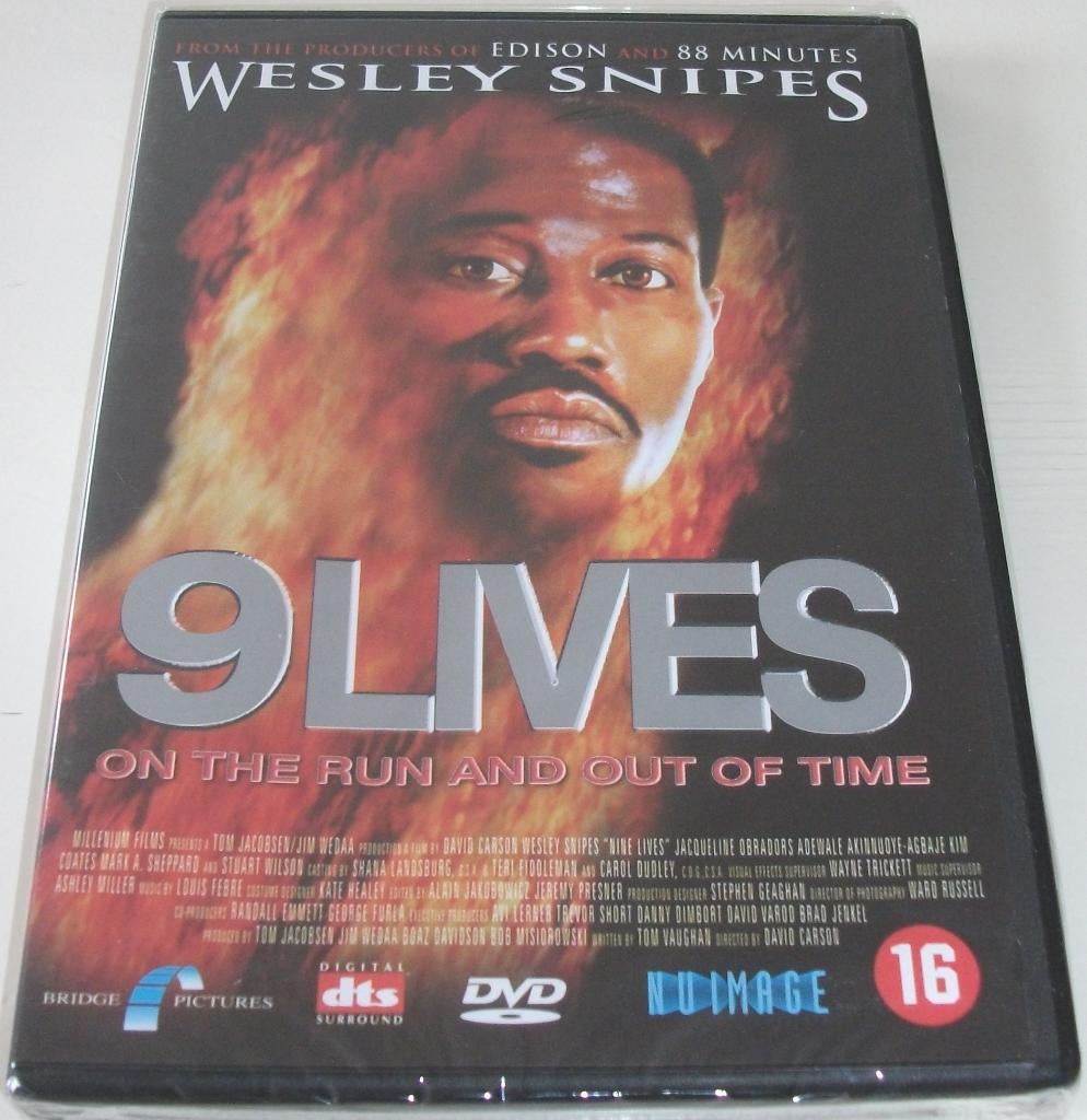 Dvd *** 9 LIVES *** On the run and out of time *NIEUW*, Vanaf 16 jaar, Ophalen of Verzenden, Nieuw in verpakking, Actie