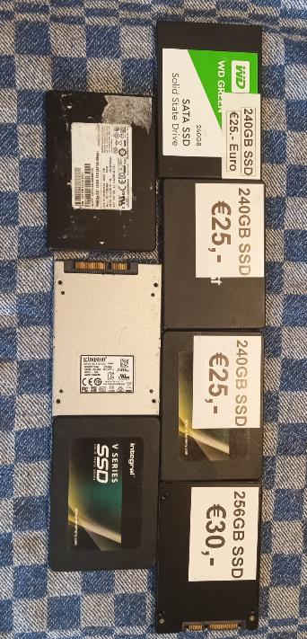 7 stuks SSD 240GB a 256GB SSD, Intern, Gebruikt, Ophalen of Verzenden, Diverse merken