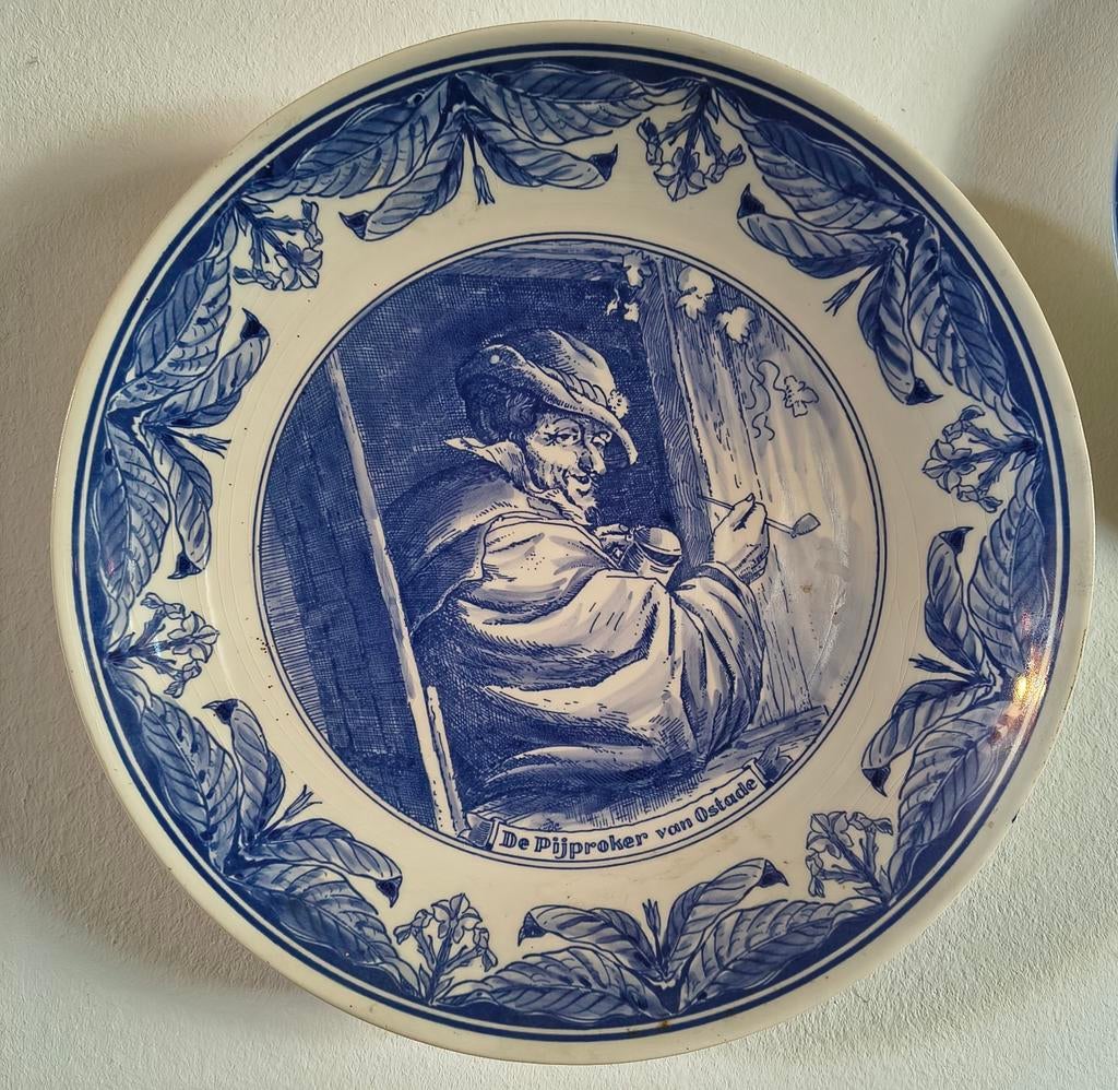 Wandbord “De Pijproker van Ostade” plm 25cm, Ophalen of Verzenden
