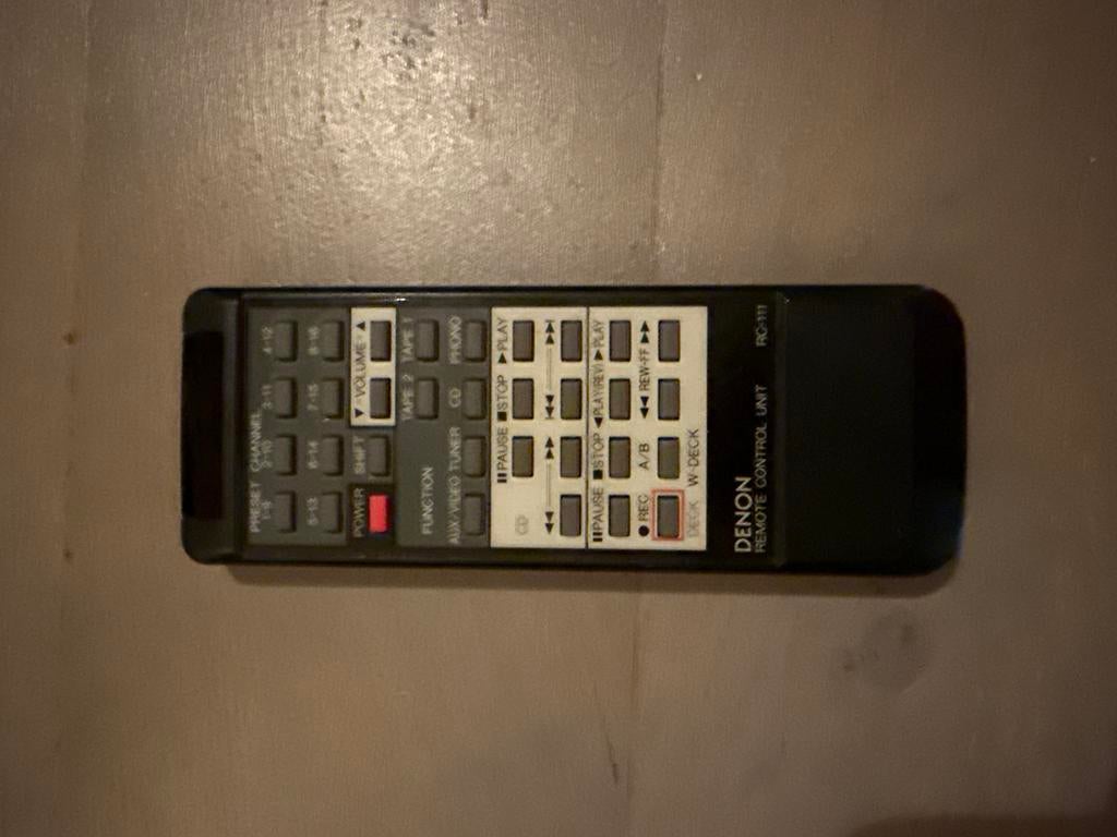 Denon RC-111 afstandsbediening - Werkt goed, Ophalen of Verzenden, Gebruikt, Origineel, Receiver of Versterker
