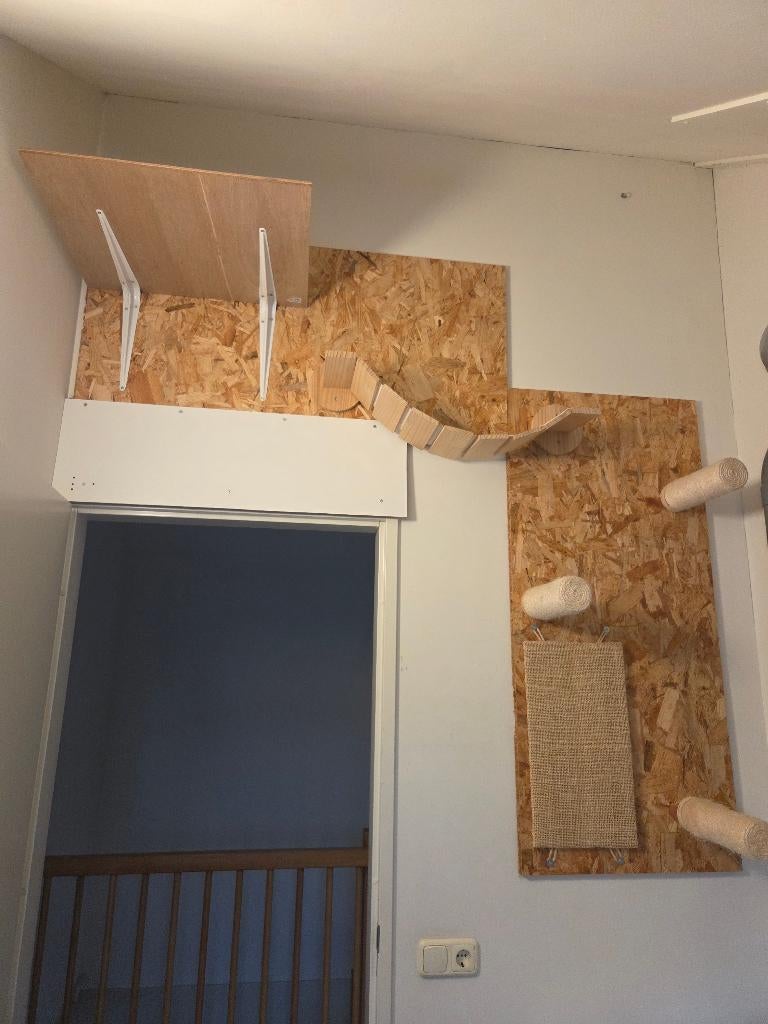 Katten Klimmuur Set Uni – Plafondmeubel met Brug & Hemel - Katten Lekker in je Vacht