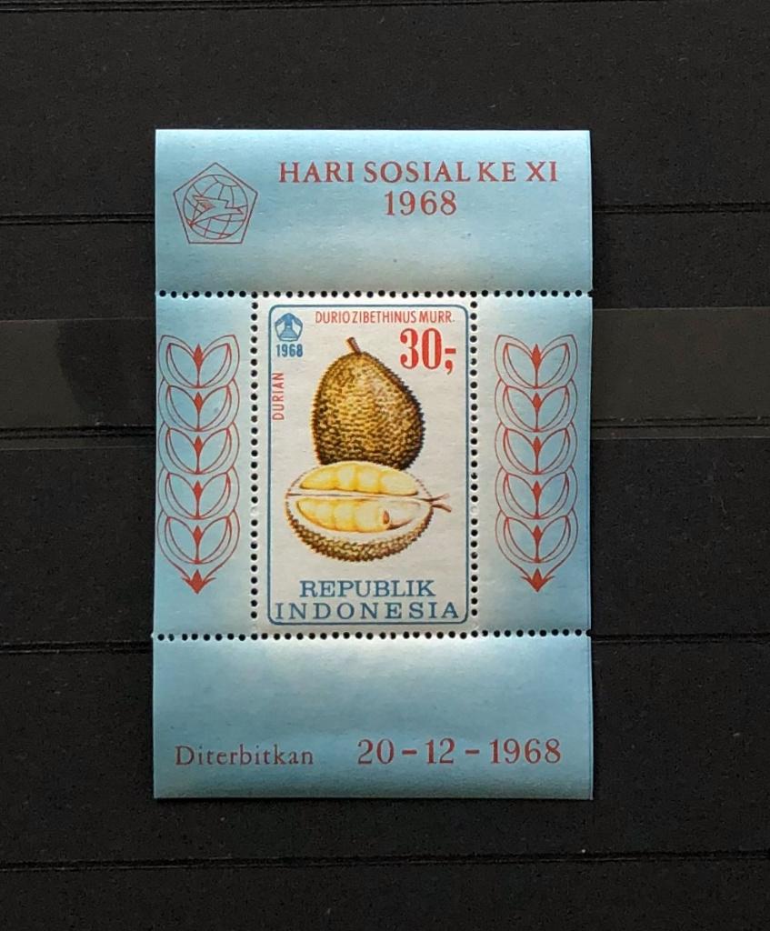 Indonesië Postfris 1968 Blok 14 Durian Fruit, Ophalen of Verzenden, Postfris, Dier of Natuur