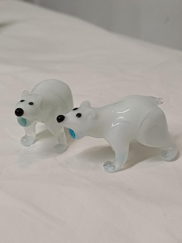 Glazen ijsberen miniatuur, Ophalen of Verzenden, Zo goed als nieuw, Overige soorten, Beeldje of Figuurtje