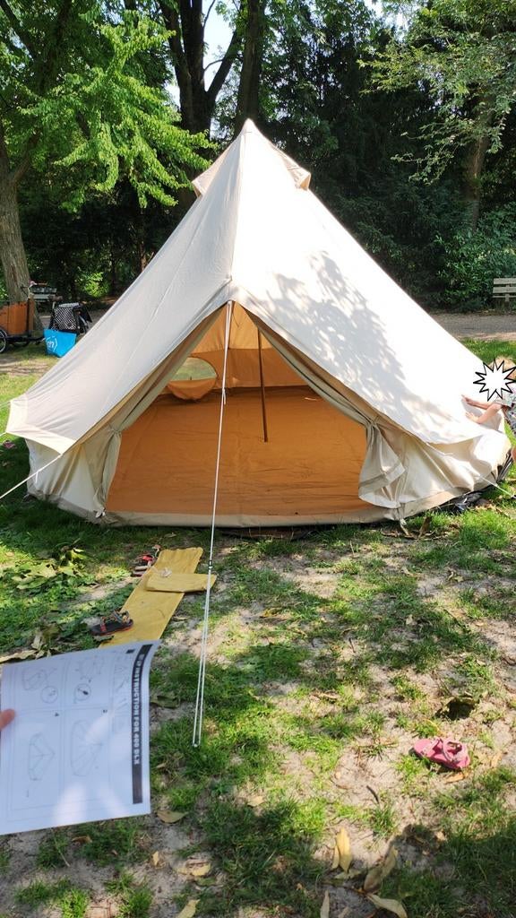 Obelink bell tent 4m diameter / tipi tent met mesh deur, Caravans en Kamperen, Ophalen of Verzenden