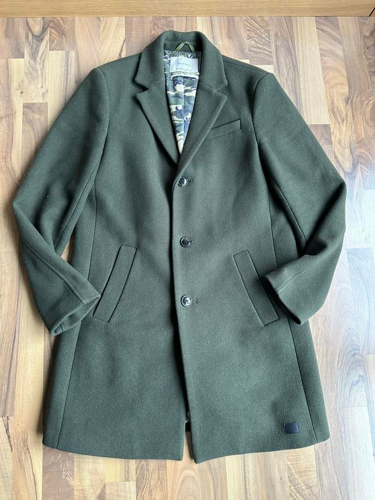 Prachtige wollen lange jas van Sissy-Boy maat L, Ophalen of Verzenden, Zo goed als nieuw, Maat 42/44 (L), Groen