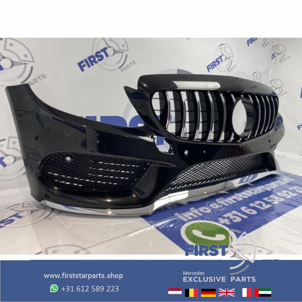 W205 C43 AMG Voorbumper COMPLEET Mercedes C Klasse 43 bumper, Gebruikt, -, Voor, Ophalen of Verzenden