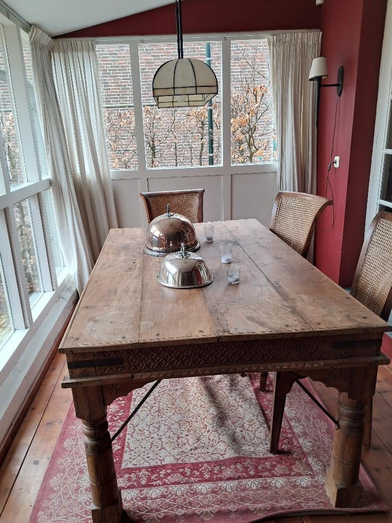 Koloniale tafel, Gebruikt, 100 tot 150 cm, Koloniaal, Teakhout