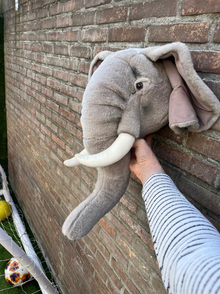 Mooie dierenkop olifant kinderkamer, Ophalen, Zo goed als nieuw, Wanddecoratie