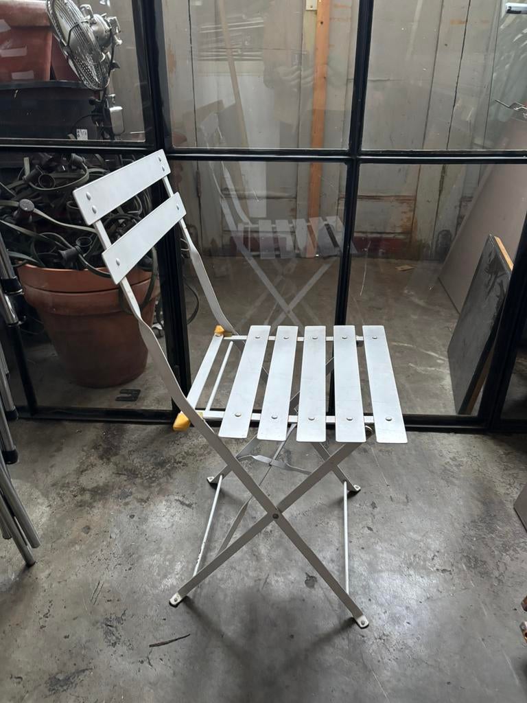 Set van 5 inklapbare metalen tuinstoelen, Ophalen, Zo goed als nieuw, Metaal