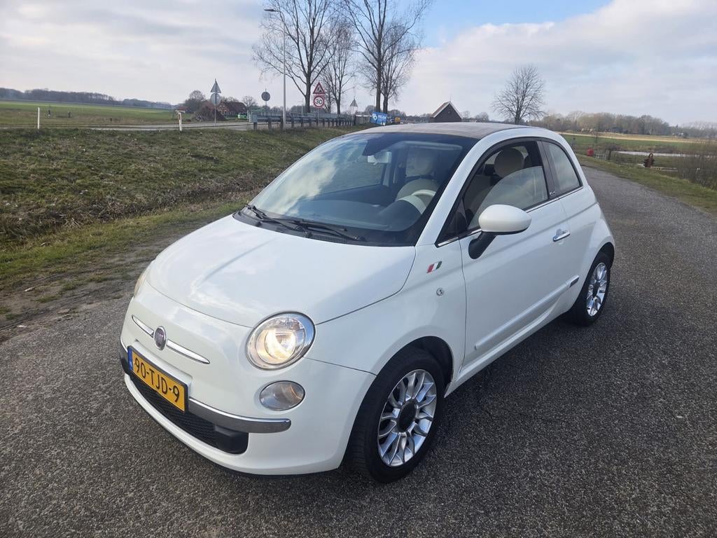 Fiat 500 1.2 Cabrio van 2012 Wit, 4 cilinders, Wit, Origineel Nederlands, Bedrijf