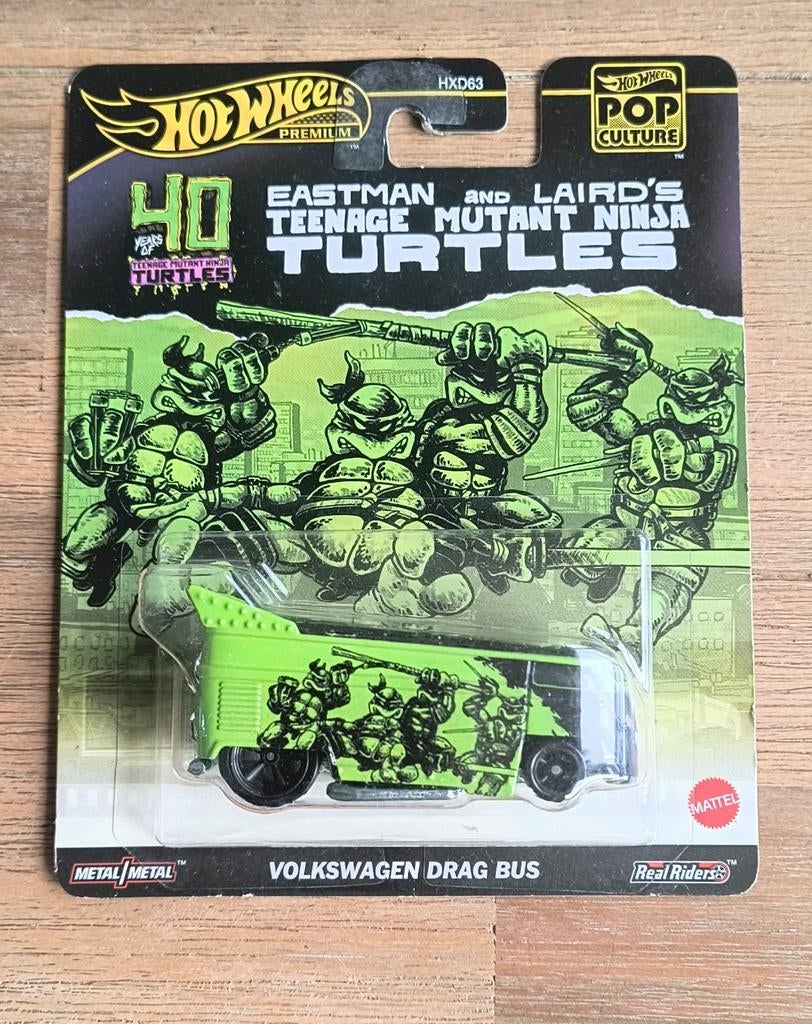 Hot Wheels Volkswagen Drag Bus Teenage Mutant Ninja Turtles, Overige merken, 1:50 of kleiner, Auto, Nieuw