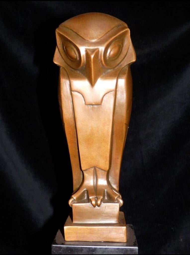 Bronzen beeld uil, Art Deco, Johan Coenraad Altorf, Ophalen of Verzenden