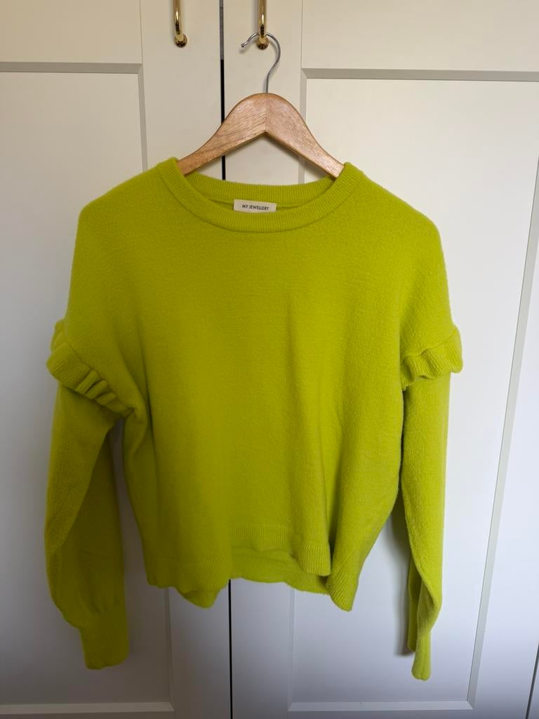 My Jewellery neon groene trui met roezels maat S – zgan, My Jewellery, Ophalen of Verzenden, Zo goed als nieuw, Maat 36 (S)