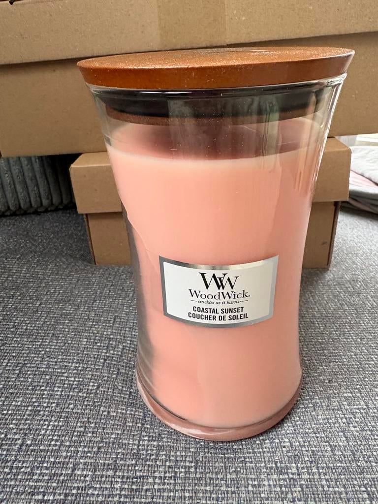 Woodwick large coastal sunset nieuw, Ophalen of Verzenden, Nieuw, Overige materialen, Minder dan 25 cm