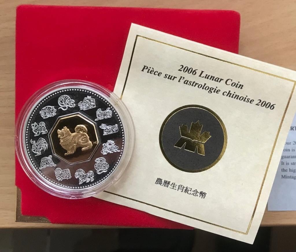 Canada - Silver 15 Dollars 2006 - Year of the Dog, Verzenden, Noord-Amerika, Setje, Zilver