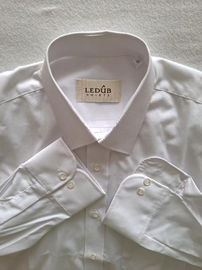 Nieuw wit overhemd - LEDUB - Maat 41, Ophalen of Verzenden, Nieuw, Wit, Halswijdte 41/42 (L)
