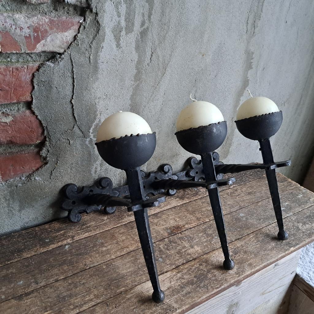 Oude muurkandelaar wandkandelaar kasteelkandelaar *Etage3*, Gebruikt, ., Ophalen of Verzenden, .