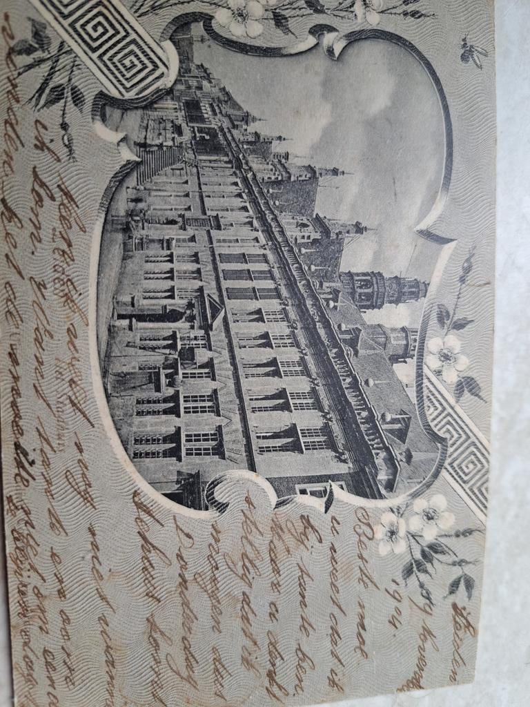 Postkaart Leiden Stadhuis, Ophalen of Verzenden, Zuid-Holland