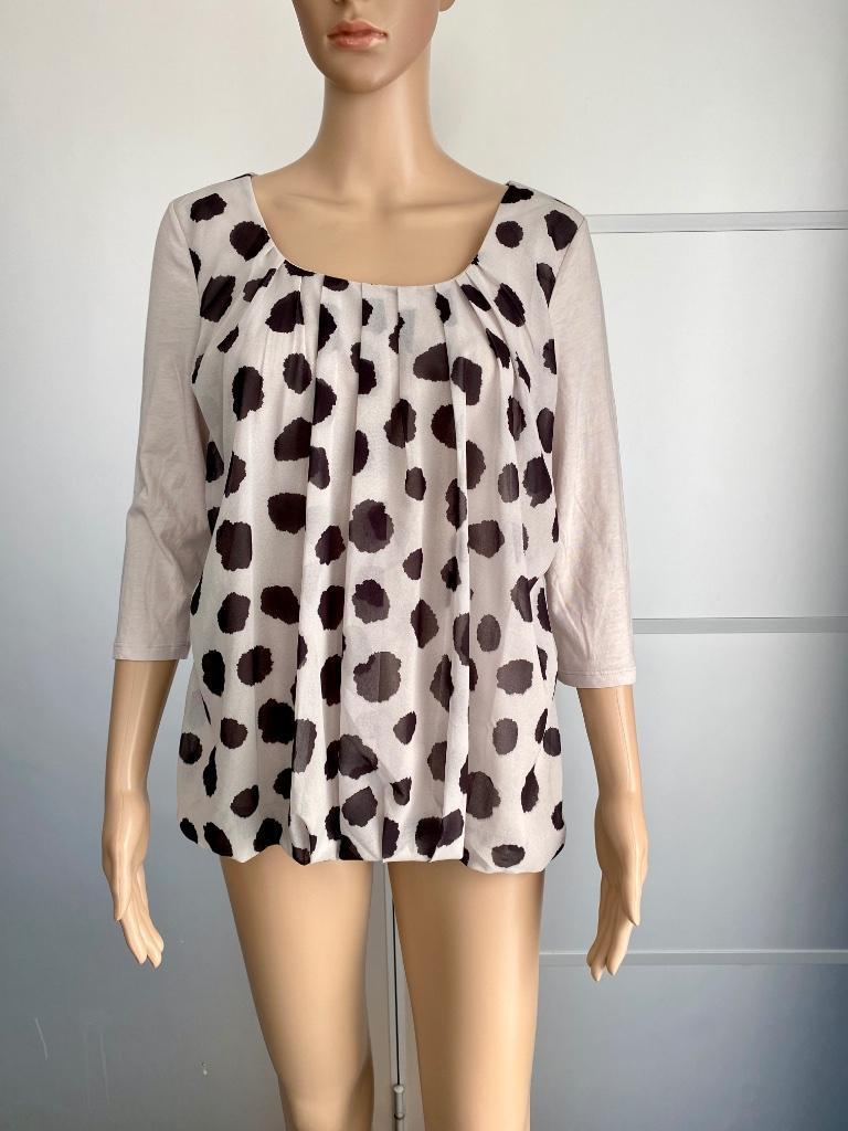 G301 Vanilia maat 38=M top blouse beige/zwart, Kleding | Dames, Tops, Maat 38/40 (M), Vanilia, Beige, Ophalen of Verzenden